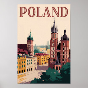 Ilustración del paisaje urbano de Polonia Arte de 