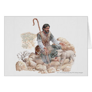 Ilustracion del pastor que encuentra sus ovejas