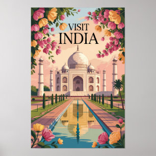 Ilustración del Taj Mahal de la India Arte de viaj