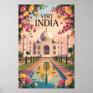 Ilustración del Taj Mahal de la India Arte de viaj