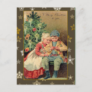 Ilustracion del Victorian en tarjetas de Navidad