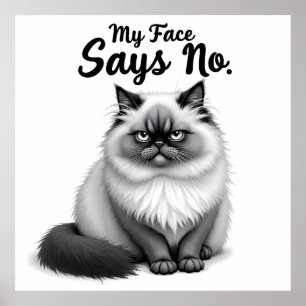 Ilustración Divertida de Cara de Gato – Arte de Ga