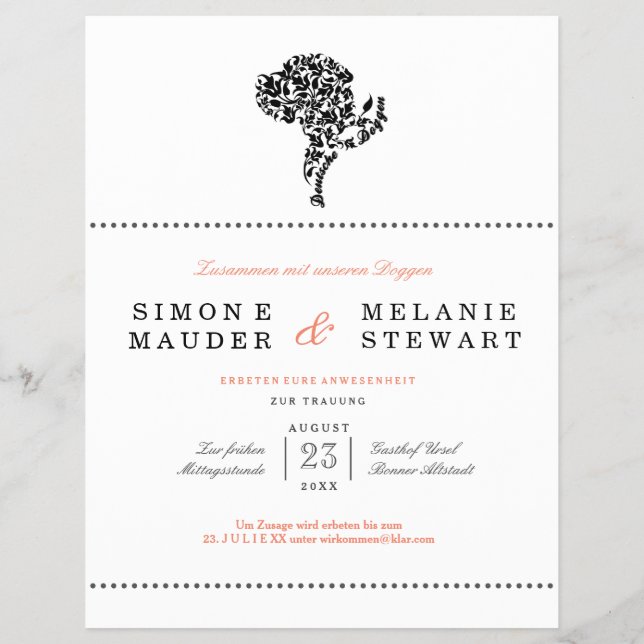 Ilustracion Einladung Flyer Deutsche Doggen (Atrás)