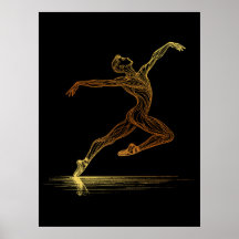 Ilustración elegante de bailarín de ballet de arte