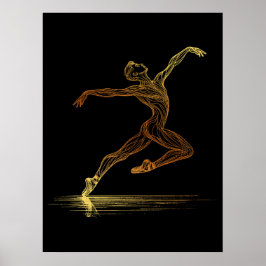 Ilustración elegante de bailarín de ballet de arte