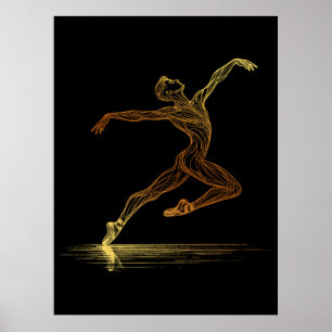 Ilustración elegante de bailarín de ballet de arte