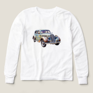 Ilustración en acuarela de coche clásico vintage