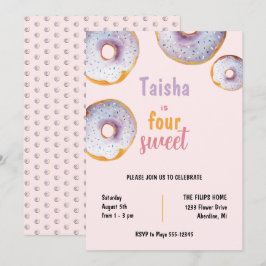 Ilustración en acuarela de donut dulce