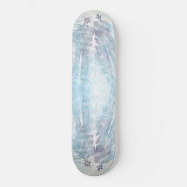 Ilustracion en patineta con gente de la sombra. (Anverso)