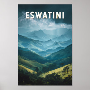 Ilustracion Eswatini Viaje Arte Vintage
