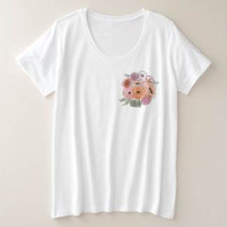 Ilustracion floral más camiseta tamaño T