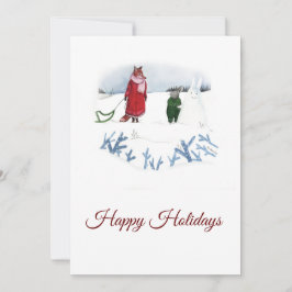 Ilustracion Fox Y Rabbit Felices Fiestas