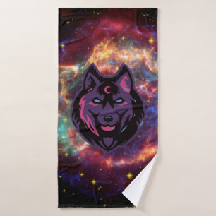 Ilustracion gráfico Wolf, fondo cósmico