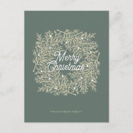 ilustración hojas abeto corona de Navidad verde