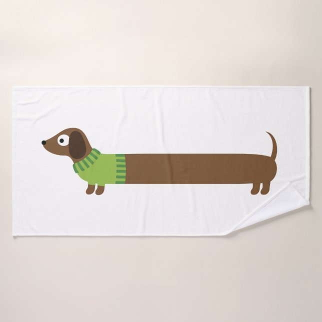 Ilustracion largo lindo del Dachshund (Toalla de baño)