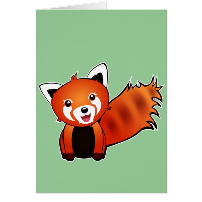 Ilustracion lindo de la animación de la panda roja (Frente)