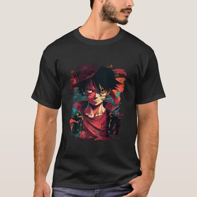 Ilustracion Luffy - Camiseta de arte estilo anime (Anverso)