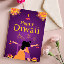 Ilustracion luminoso Diwali rosa púrpura