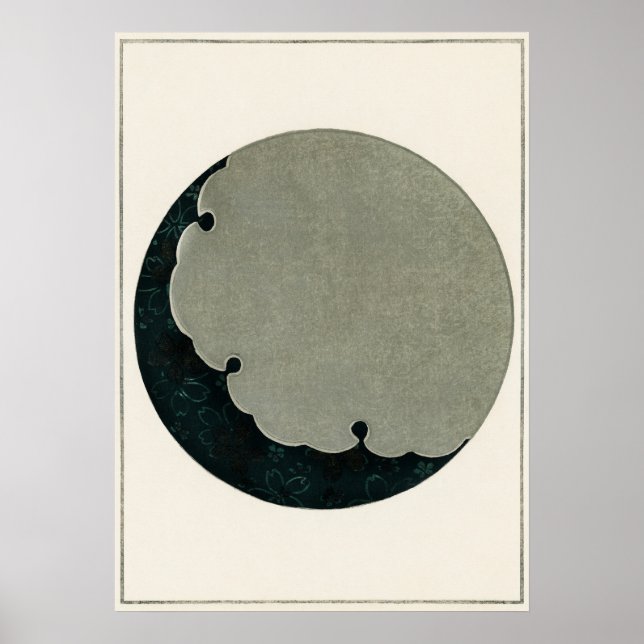 Ilustracion lunar arte japonés vintage (Frente)