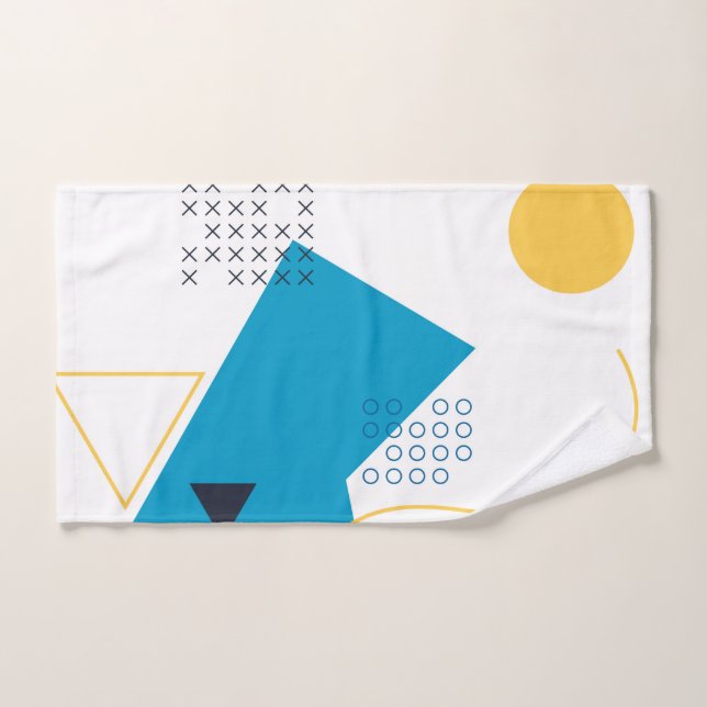 Ilustracion Memphis moderno, fresco y geométrico (Toalla de mano)