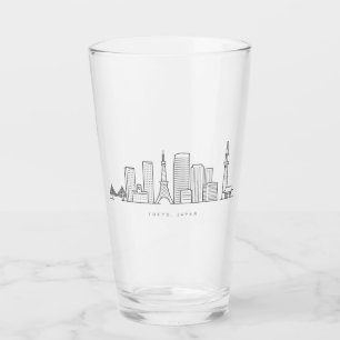 Ilustración minimalista del horizonte de Tokio