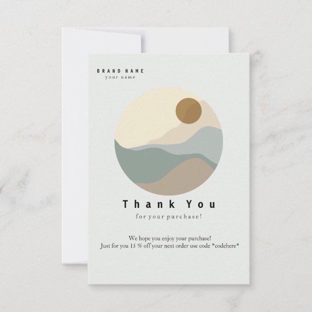 Ilustracion Minimalista Gracias Tarjeta De Negocio (Anverso)