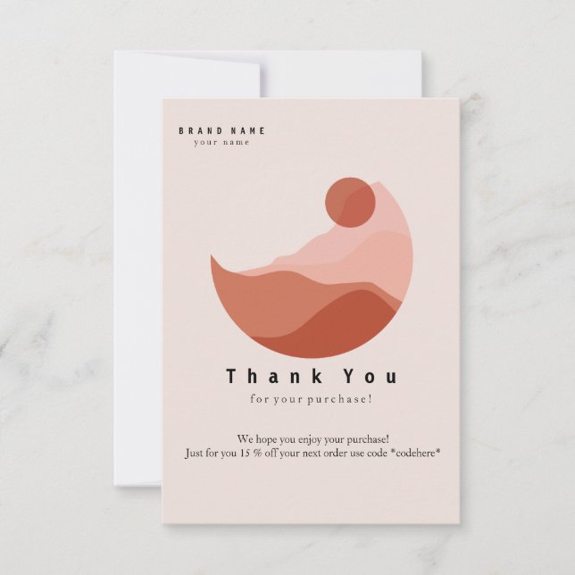 Ilustracion Minimalista Gracias Tarjeta De Negocio (Anverso)