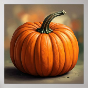 Ilustración moderna de arte fino de calabaza impri
