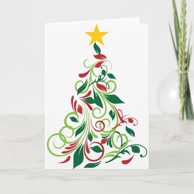 Ilustracion moderno elegante del árbol de navidad (Anverso)