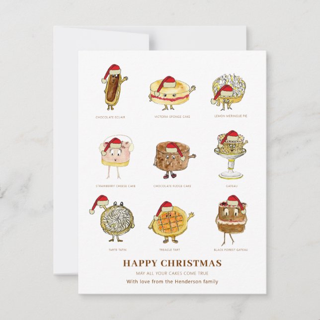 Ilustración navideña adorable de horneado de paste (Anverso)