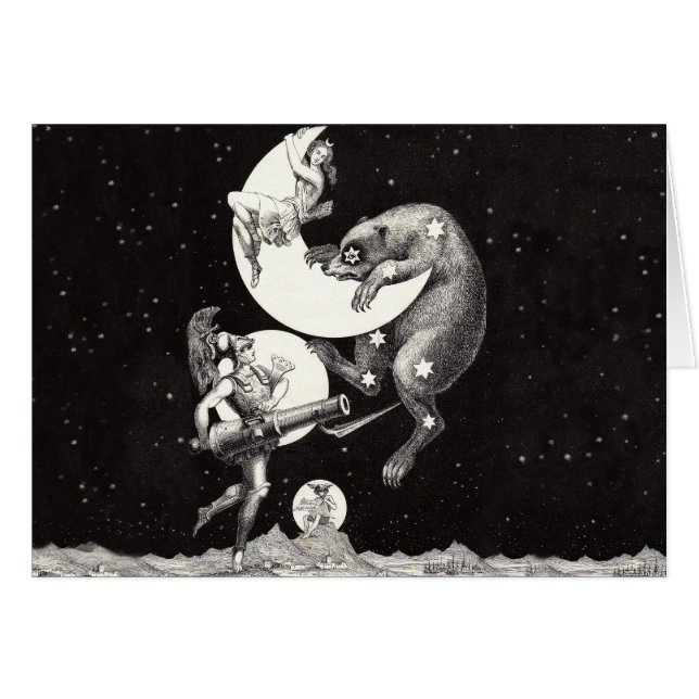 Ilustración Nocturna del Dios del Universo de la L (Anverso (Horizontal))