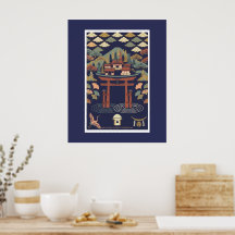Ilustración nórdica-japonesa –JAPÓN Póster