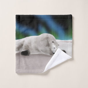 Ilustración pacífica de oso polar ártico en la nat