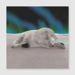 Ilustración pacífica de oso polar ártico en la nat