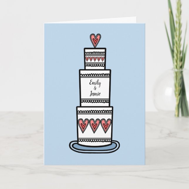 Ilustración personalizada de la tarjeta de bodas d (Anverso)