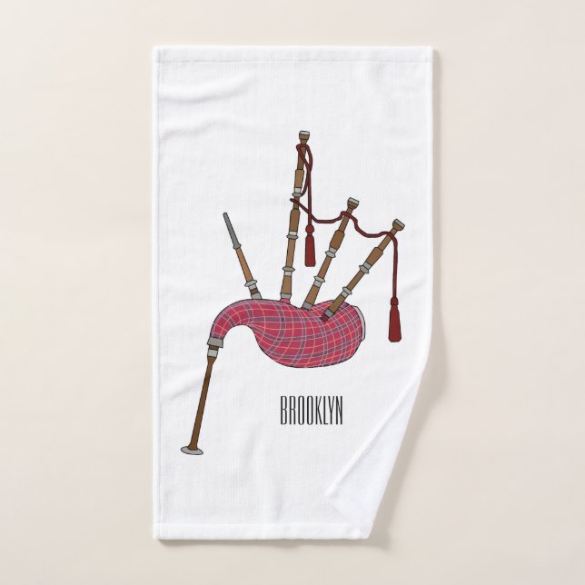 Ilustracion personalizado Bagpipes (Toalla de mano)