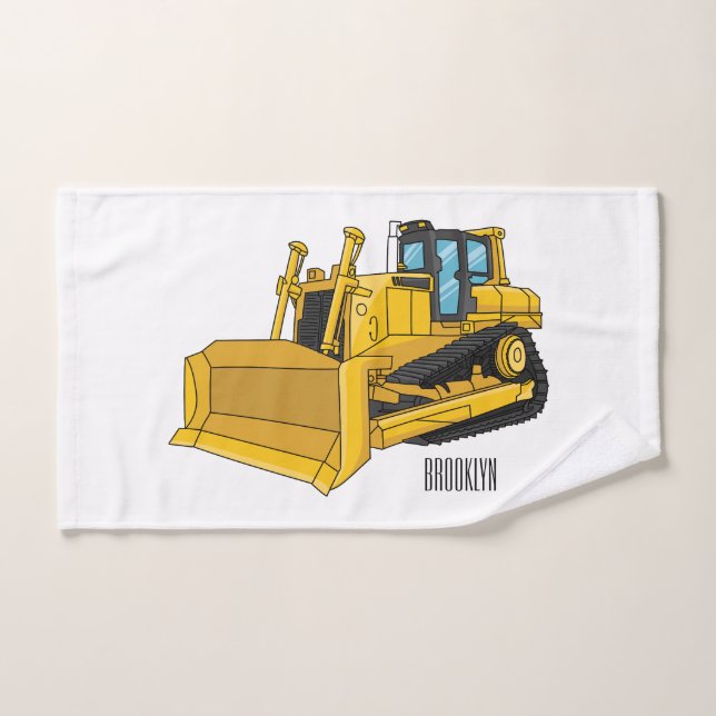 Ilustracion personalizado Bulldozer (Toalla de mano)