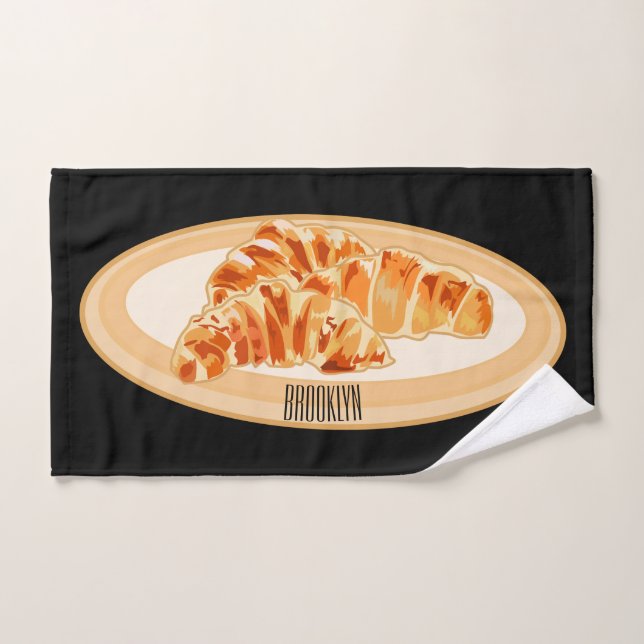 Ilustracion personalizado croissant (Toalla de mano)