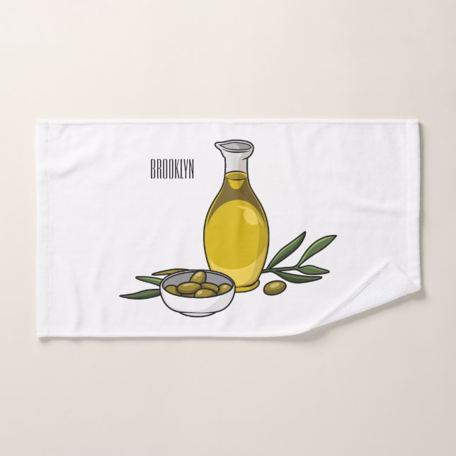 Ilustracion personalizado de aceite de oliva (Toalla de mano)