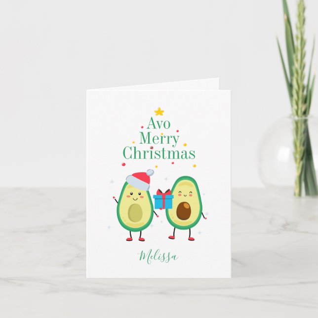Ilustracion personalizado de aguacate navideño (Anverso)