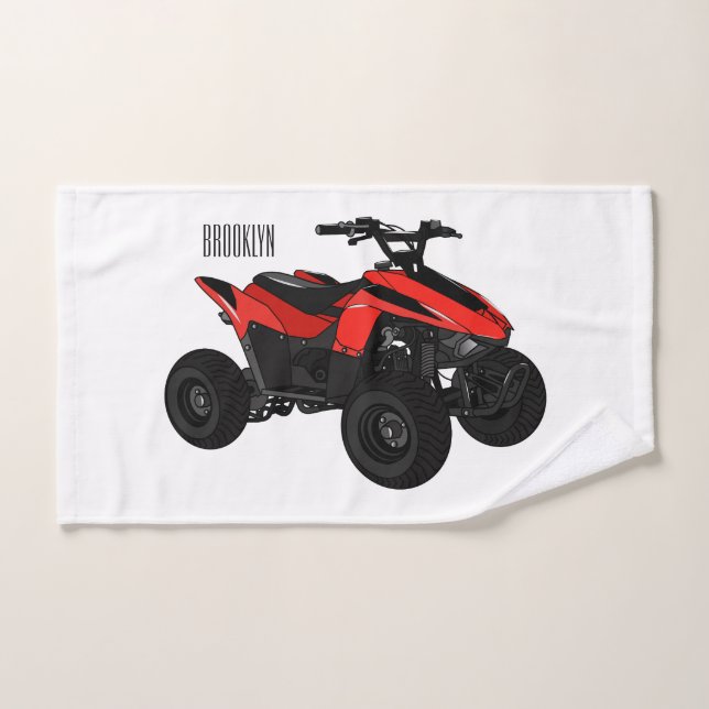 Ilustracion personalizado de atv de cuatro bicicle (Toalla de mano)