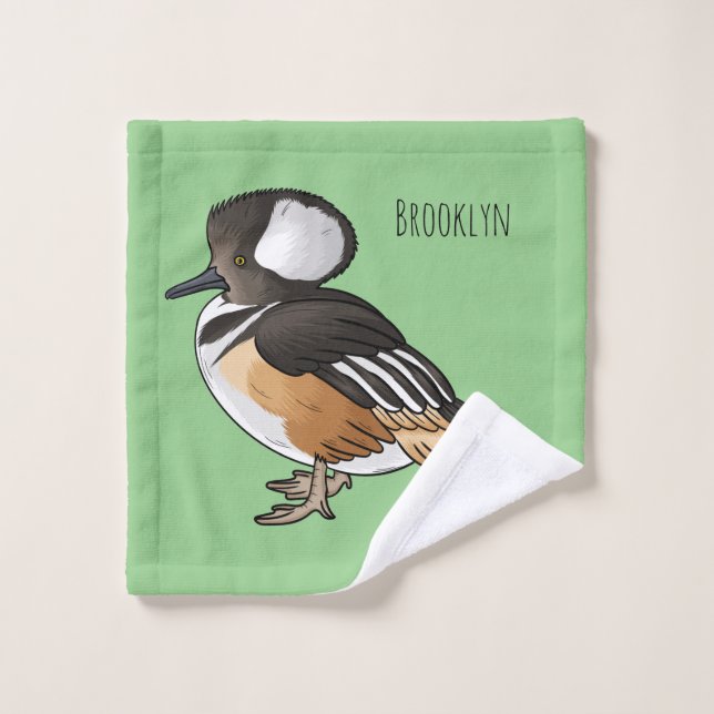 Ilustracion personalizado de aves merganser con ca (Toallita)