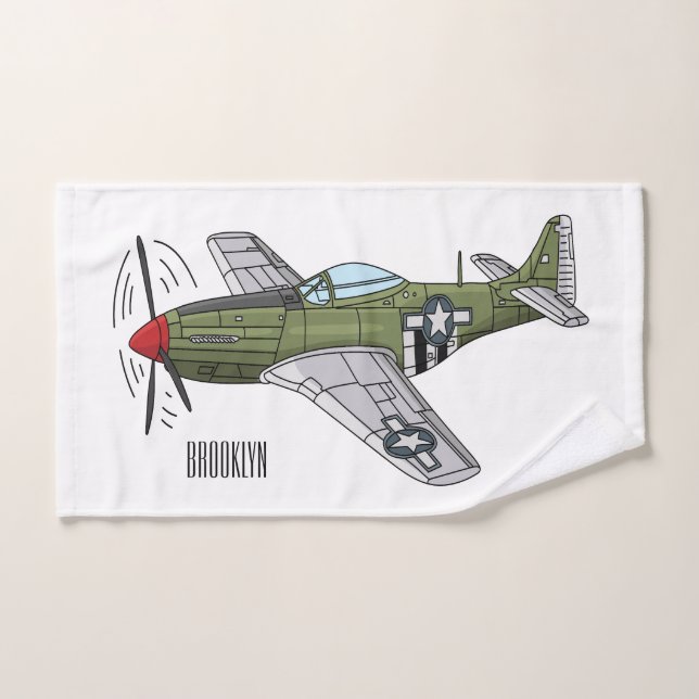Ilustracion personalizado de avión militar (Toalla de mano)