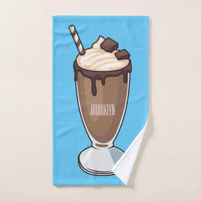 Ilustracion personalizado de batido de chocolate (Toalla de mano)
