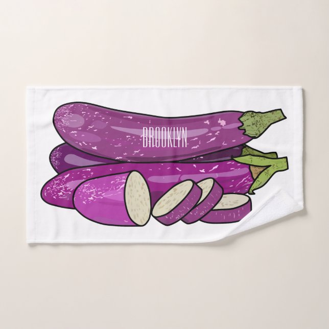 Ilustracion personalizado de berenjenas (Toalla de mano)