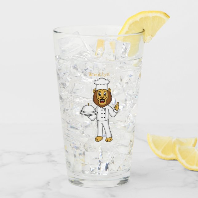Ilustracion personalizado de chef de un bonito leó (Reverso (hielo))