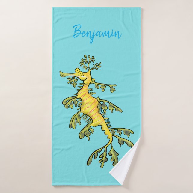 Ilustracion personalizado de dragón marino diverti (Toalla de baño)