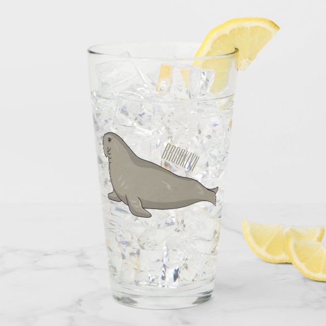 Ilustracion personalizado de focas elefantes (Reverso (hielo))