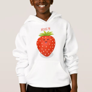 Ilustracion personalizado de fresa cute kawaii