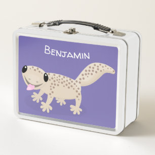 Ilustracion personalizado de gecko lindo y feliz
